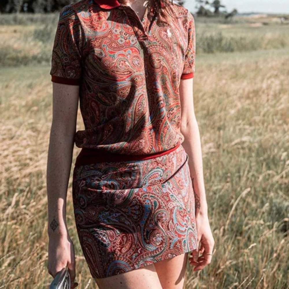 RLX Polo Ralph Lauren Golf Paisley Pleated Skort